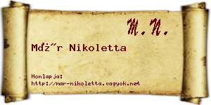 Már Nikoletta névjegykártya